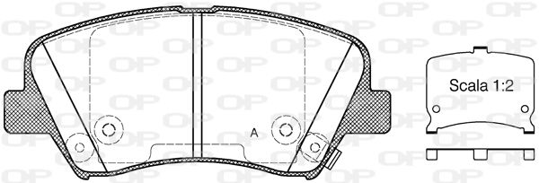 OPEN PARTS Комплект тормозных колодок, дисковый тормоз BPA1412.32